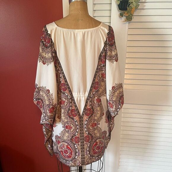 CHICO’S | silky tie front v neck cape blouse L/XL - Picture 5 of 8